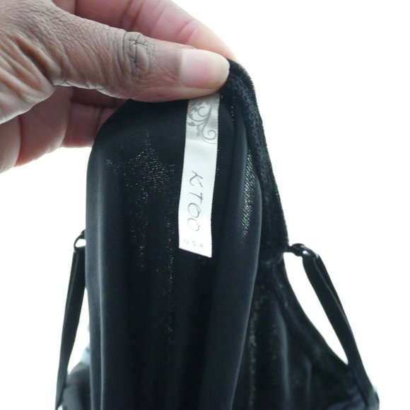 NWOT K Too Black Velvet with Roses Dress sz S - Picture 6 of 8